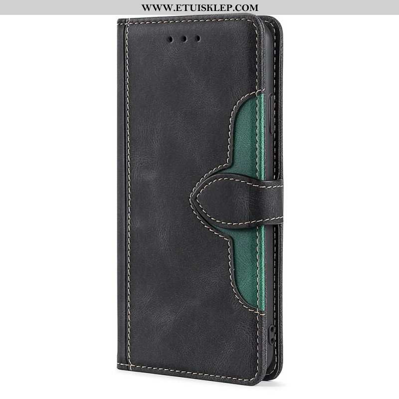 Etui Folio do Xiaomi Redmi Note 11 Pro Plus 5G Dwukolorowa Stylowa Sztuczna Skóra